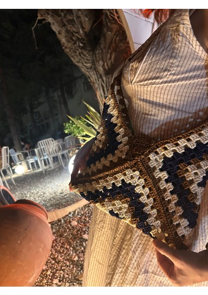 El Yapımı Makrome Çanta – Polyester Ip, Astarsız, Çıtçıtlı, Günlük & Bohem fiyatları