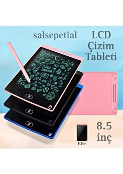 8.5 İnç Grafik Dijital Kalemli LCD Çizim Tableti Çocuk Yazı Tahtası Eğlenceli Tasarım
