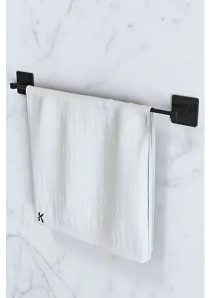 Yapışkanlı Siyah Uzun Havluluk Paslanmaz Metal Malzeme ile Pratik Kullanım 43 cm