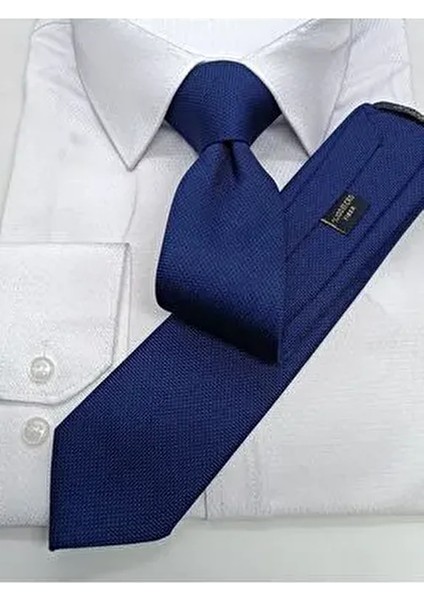 Lacivert Siyah Kum Desenli Slim Kravat