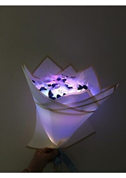 LED Işıklı 20 Li Mavi Kelebek Çiçek Buketi indirimleri