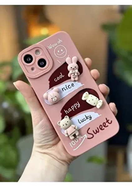 Iphone 13 ve 14 Uyumlu Ayıcık Tasarımlı Şeker Kılıf