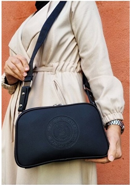 Kadın Siyah 3 Bölmeli Ayarlanabilir Uzun Askılı Omuz Çantası I TM4003KOMBIN