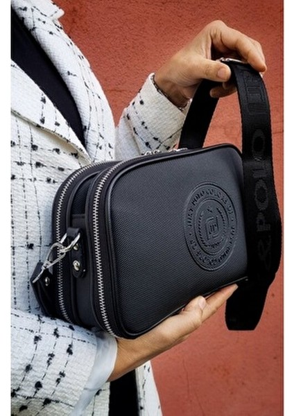 Kadın Siyah 3 Bölmeli Ayarlanabilir Uzun Askılı Omuz Çantası I TM4003KOMBIN fiyatları