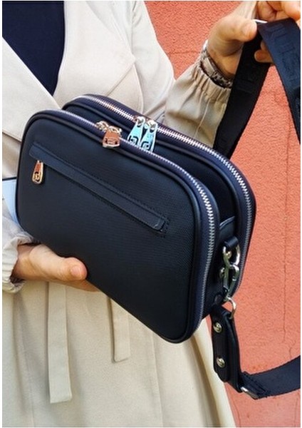 Kadın Siyah 3 Bölmeli Ayarlanabilir Uzun Askılı Omuz Çantası I TM4003KOMBIN indirimleri