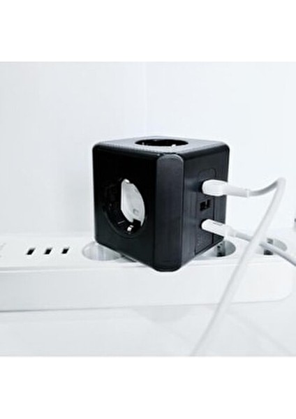 Termal Akım Korumalı 3'lü Duvar Tipi Priz 2 USB 1 Type-C Küp Priz fırsatları