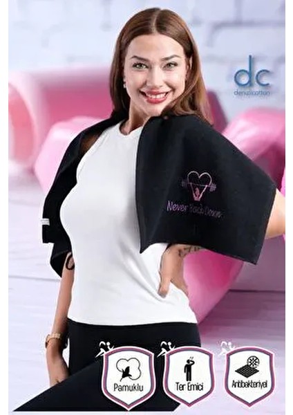 Nakışlı Sporcu Havlusu Pamuklu, Antibakteriyel, Ter Emici Fitness Plates Boks Tenis Spor Havlusu