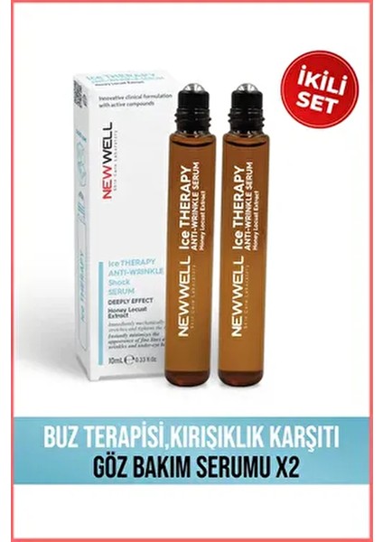 2 Adet Buz Terapisi,kırışıklık Karşıtı Göz Bakım Serumu 10ML