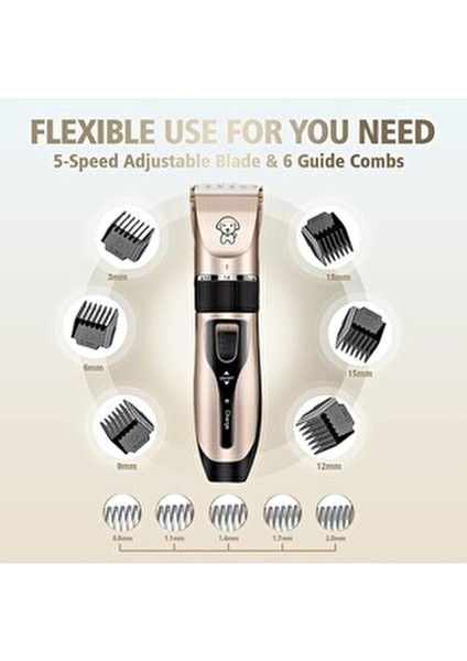 ERG-420 Şarjlı Pet Evcil Hayvan Bakım Seti Kedi, Köpek Tüy Kesme Tıraş Makinesi