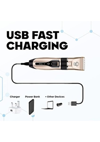 ERG-420 Şarjlı Pet Evcil Hayvan Bakım Seti Kedi, Köpek Tüy Kesme Tıraş Makinesi