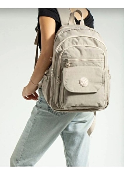 Çok Bölmeli Krem Renkli Büyük Boy Okul Sırt Çantası Tekstil Malzeme ile fiyatları