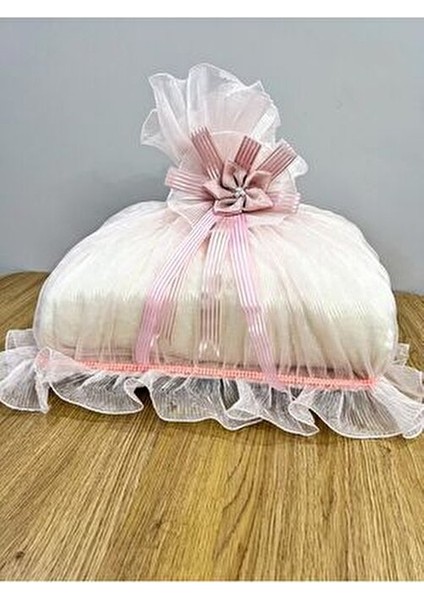 Saten Bohça Işleme Güllü Bohça Süslü Söz Nişan Hurcu Çeyizlik 50X40