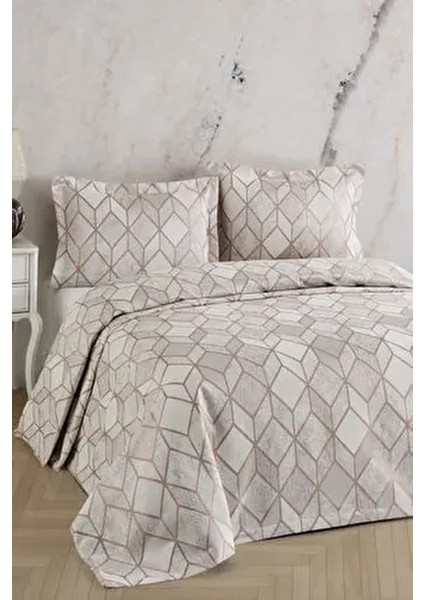 Arel Şönil Çift Kişilik Yatak Örtüsü Takımı (Bej)