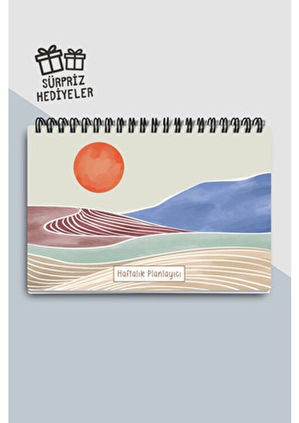 Haftalık Planlayıcı A5 Defter, Esnek Ince Karton Kapaklı, 1 Yıllık Planlayıcı, Kahverengi Boho indirimleri