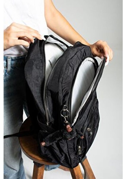 Okul Çantası Mega Büyük Boy Çok Bölmeli Sırt Çantası (Maymuncuklu )