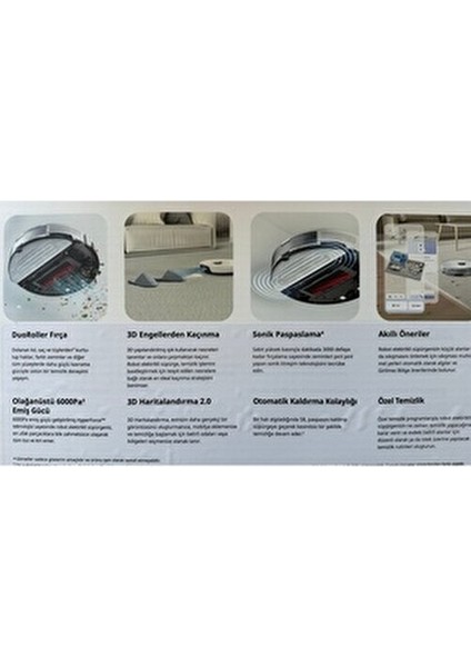 S8 Seri 6000PA Titreşimli ve Halı Tanıma Paspaslama ile Robot Vakum indirimleri