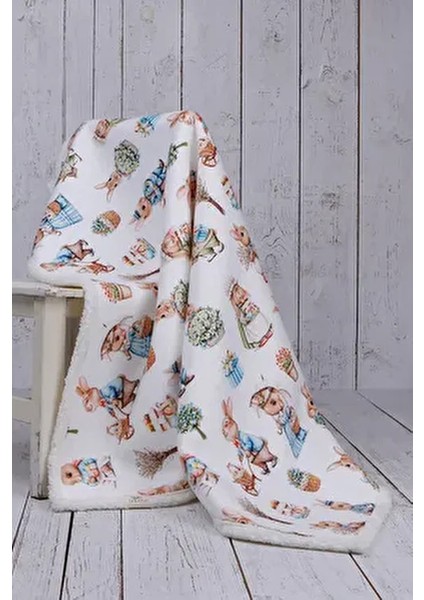 Tavşan Bebek Battaniyesi Kalın Koyun Tüyü Battaniye