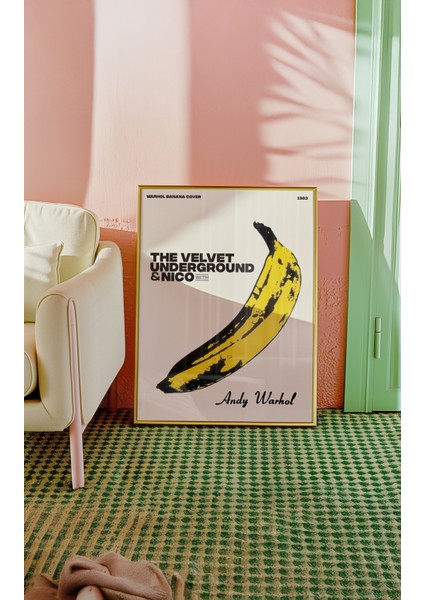 Andy Warhol - Banana - Doğal Ahşap Çerçeveli Tablo