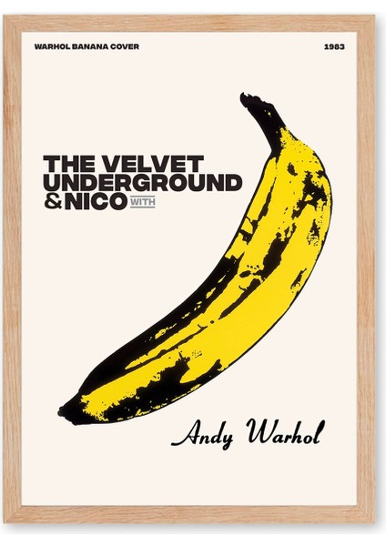 Andy Warhol - Banana - Doğal Ahşap Çerçeveli Tablo fırsatları