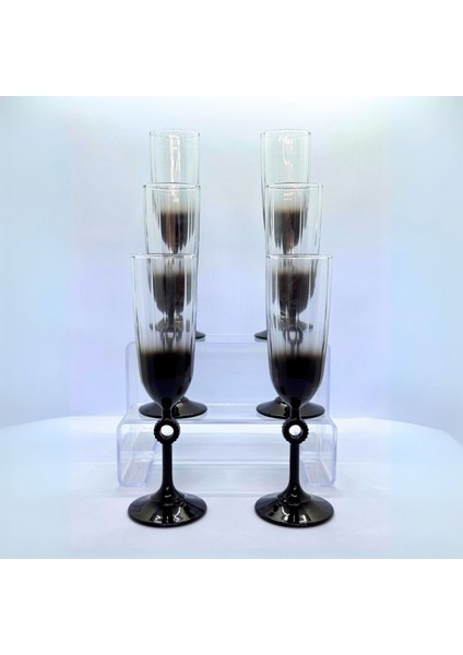 Amore Siyah Flüt Kadeh