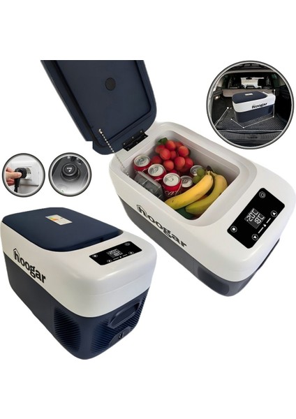 Hooger EEA457 LED Ekran 21-25 Lt Oto Karavan Tekne Tır Buzdolabı 12-24V -20 Derece Hızlı Soğutma