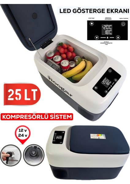 Hooger EEA457 LED Ekran 21-25 Lt Oto Karavan Tekne Tır Buzdolabı 12-24V -20 Derece Hızlı Soğutma fırsatları
