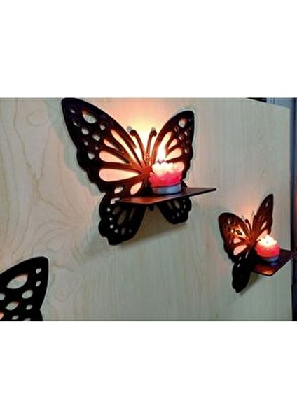 Dekoratif Kelebek Duvar Rafı 3'lü Set Dt Kelebek-Raf