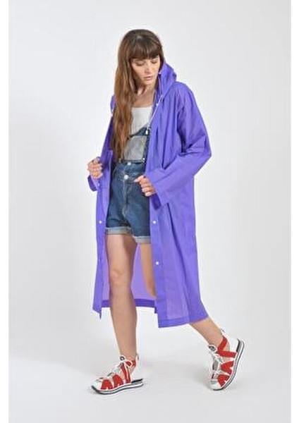 Unisex Mor Su Rüzgar Geçirmez Yağmurluk Kapşonlu fiyatları