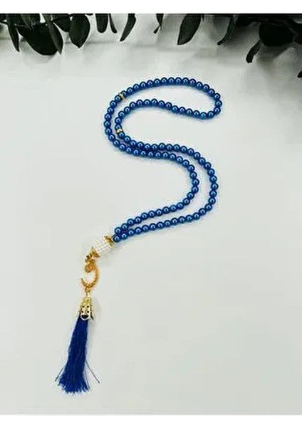 10 Adet Hediyelik Vavlı Püsküllü Saksmavi Plastik Inci 99'lu Namaz Tesbihi ( Mevlit-Sünnet-Hac-Umre)