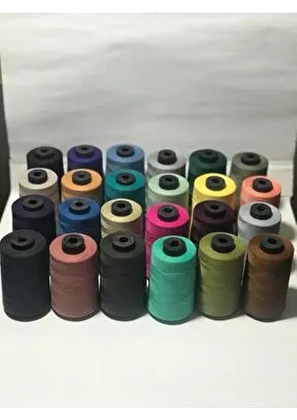 24'Lü Set Dikiş İpliği 120 No 5000 m Polyester Renkli Dikiş İplikleri