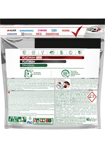 Platinum Plus Bulaşık Makinesi Deterjanı Kapsülü/ tableti 30 Yıkama