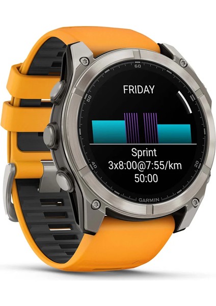 Fenix 8 – 51MM Amoled Sapphire Titanyum Turuncu/grafit Kayışlı modelleri