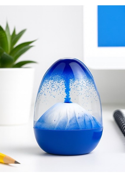 Volkan Patlaması Mavi Kum Saati Ev Ofis Masa Üstü Hediyelik