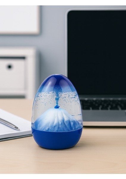 Volkan Patlaması Mavi Kum Saati Ev Ofis Masa Üstü Hediyelik modelleri