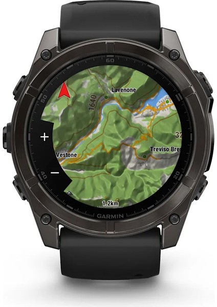 Fenix 8 – 51MM Amoled Sapphire Karbon Gri Dlc, Siyah/gri Silikon Kayışlı