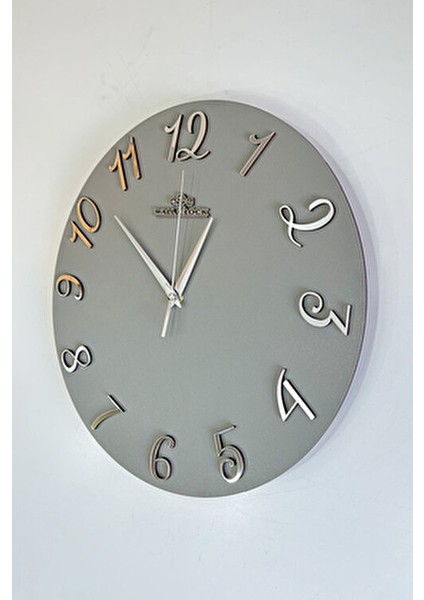 Dekoratif Aynalı Plexiglass Türkçe Rakam Duvar Saati Sessiz Mekanizma 37X.37CM ( Antrasit-Gümüş ) fiyatları