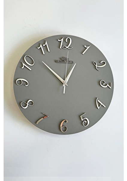 Dekoratif Aynalı Plexiglass Türkçe Rakam Duvar Saati Sessiz Mekanizma 37X.37CM ( Antrasit-Gümüş ) modelleri