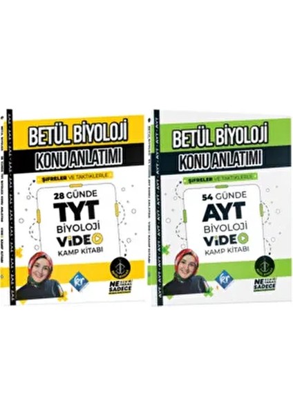 Betül Biyoloji Konu Anlatımı Tyt - Ayt Biyoloji Video Kamp Kitabı Seti