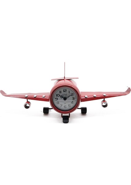 Dekoratif Saatli Metal Uçak Askılı