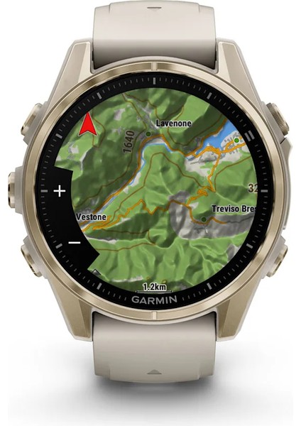 Fenix 8 - 43 mm Amoled Sapphire Soft Gold ve Gri/kum Taşı Silikon Kayışlı