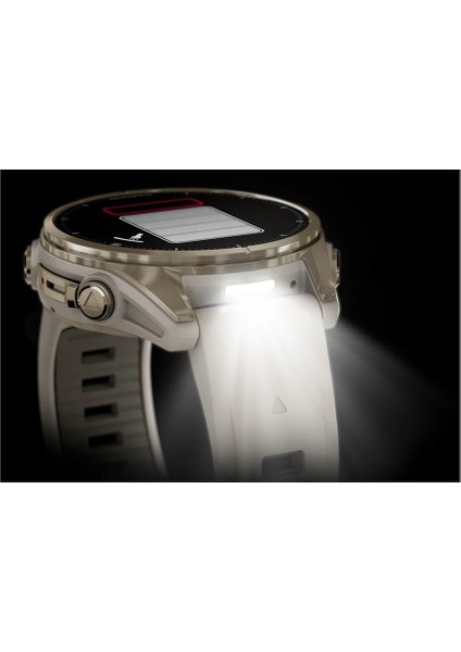 Fenix 8 - 43 mm Amoled Sapphire Soft Gold ve Gri/kum Taşı Silikon Kayışlı