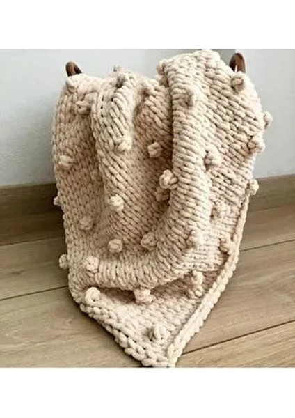 Gümüş Düğme Tomurcuk Model Fine Bebek Battaniyesi