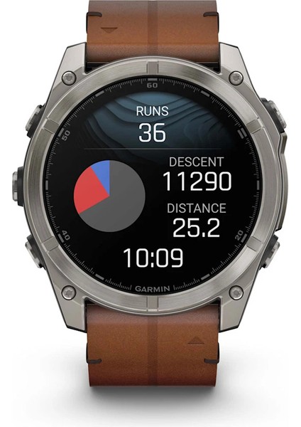 Fenix 8 – 51MM Amoled Sapphire Karbon Gri Dlc, Deri Kayışlı