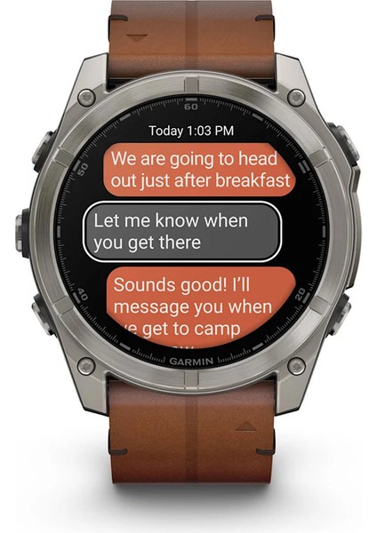 Fenix 8 – 51MM Amoled Sapphire Karbon Gri Dlc, Deri Kayışlı