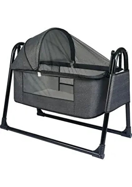 Btrend Ipek Fileli Black Cep Hediyeli Sallanır Sepet Beşik Portatif Bebek Beşiği Hamak