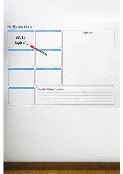Manyetik Haftalık Planlayıcı Duvar Stickerı Takvim 100 cm x 60 cm Kolay Temizlenebilir modelleri