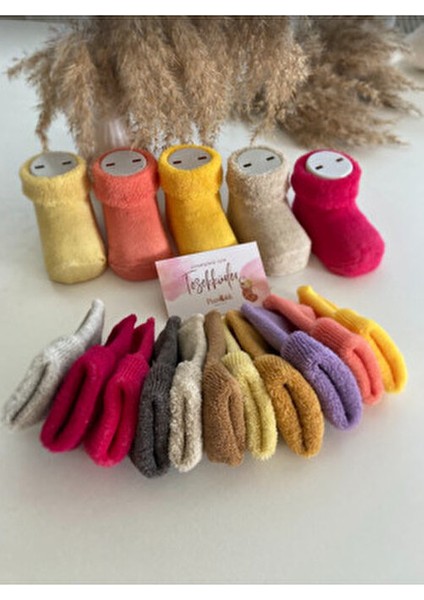 6 Çift Kız Bebek Kışlık Havlu Çorap Seti fiyatları