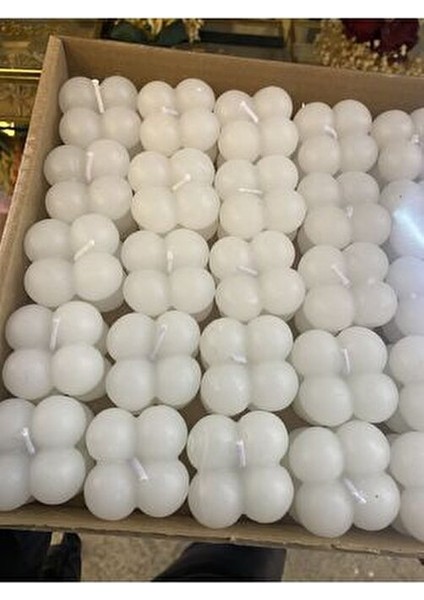 25 Adet Beyaz Buble Mum Hediyelik Mum 3,5*3,5 cm Dir fiyatları
