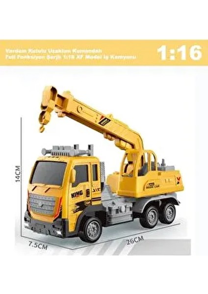 Uzaktan Kumandalı Full Fonksiyon Şarjlı 1:16 Inşaat Vinç Aracı 26 cm fiyatları