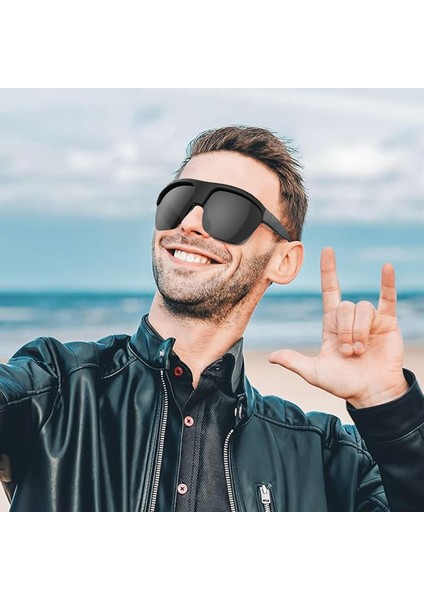 Gkeapza Akıllı Bluetooth Güneş Gözlüğü – Hoparlörlü & Mikrofonlu, UV400 Koruma, Polarize Lens, Sesli Komut Destekli, Suya Dayanıklı fırsatları